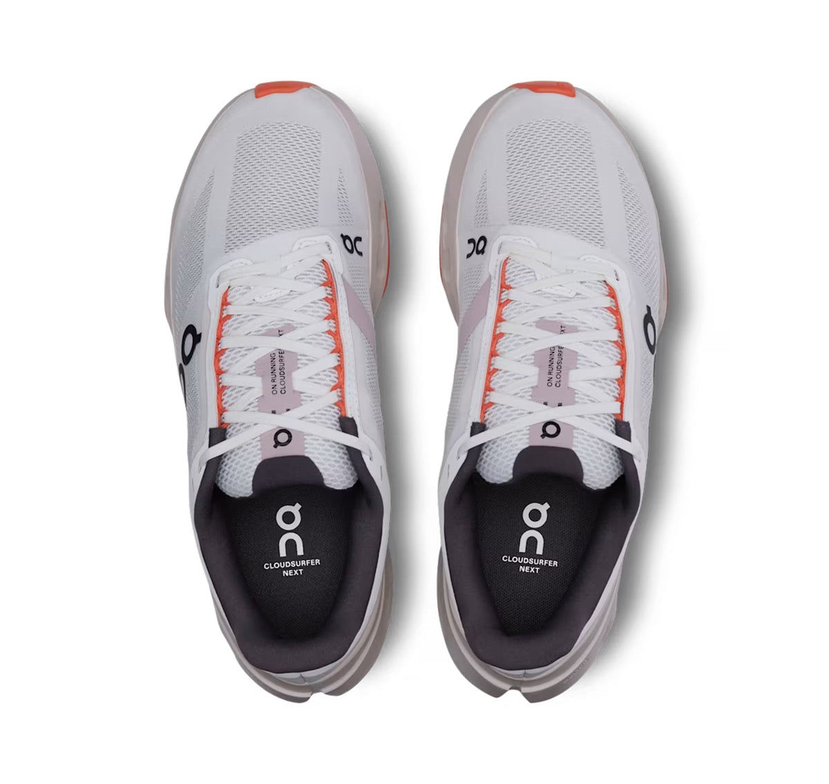 On Women's Cloudsurfer Next White/Flame Running Shoes